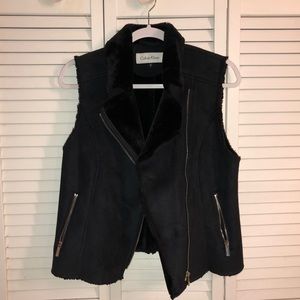 Calvin Klein Suede Fur Vest